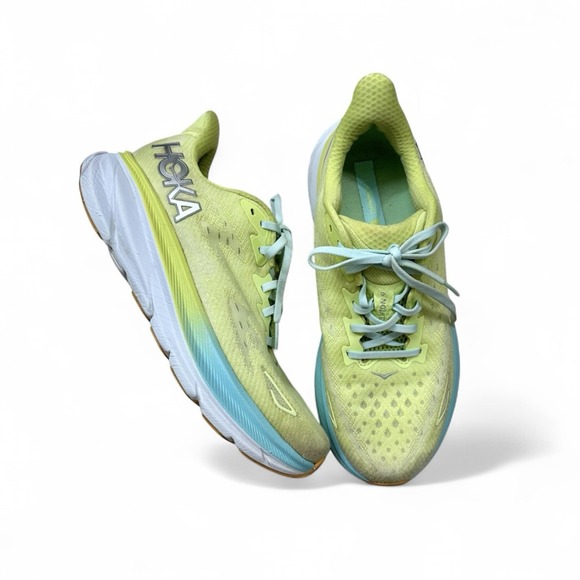 Hoka One One Clifton 9 Running Shoes Cushion Lightweight Yellow Womens 9.5B - Picture 1 of 8